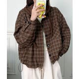 チェック柄フーディシャツ | aimoha  | 詳細画像1 