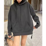 ダークグレー | サイドスリットパーカー | aimoha 