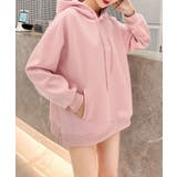 ピンク | ロゴ刺繍パーカー | aimoha 