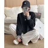フェイクレイヤード袖口裏起毛スウェット【AW】 | aimoha | 詳細画像2