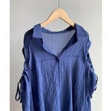 肩紐リボンゆったり前あきシアーシャツ 韓国ファッション ロンT | aimoha  | 詳細画像19 