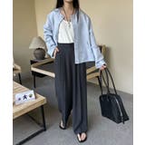 ストレート タック ワイドパンツ | aimoha | 詳細画像2