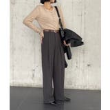 ストレート ダブルタック ワイドパンツ | aimoha | 詳細画像1