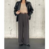 グレー | ストレート ダブルタック ワイドパンツ | aimoha