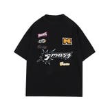 ブラック | HOOK アメカジ風ワッペン刺繍半袖TEE Tシャツ | HOOK