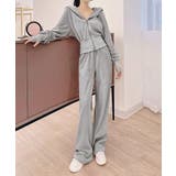 グレー | ショート丈ジップパーカー&イージーパンツ セットアップ | aimoha