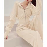 ショート丈ジップパーカー&イージーパンツ セットアップ | aimoha | 詳細画像2