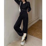 ブラック | ショート丈ジップパーカー&イージーパンツ セットアップ | aimoha