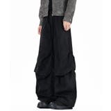 ブラック | タイダイ加工風 ワイドカーゴパンツ Tie | aimoha 