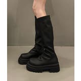 ブラック | 厚底ロングブーツ | aimoha 
