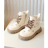 オフホワイト(花柄) | レースアップブーツ | aimoha