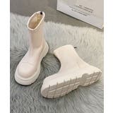 ホワイト | 厚底ショートブーツ | aimoha 