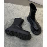 ブラック | 厚底ショートブーツ | aimoha 