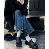 スクエアトゥ 厚底ローファー | aimoha  | 詳細画像7 