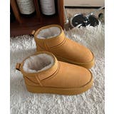 キャメル | ショート厚底ムートンブーツ | aimoha 