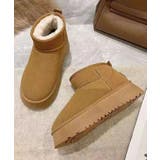 ベージュ | ショート厚底ムートンブーツ | aimoha 