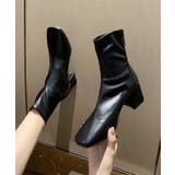 ブラック | スクエアトゥ ショートブーツ | aimoha