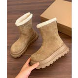 ベージュ | 厚底ショートムートンブーツ | aimoha 