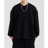 ブラック | ドロップショルダークルースウェット Drop shoulder | aimoha 