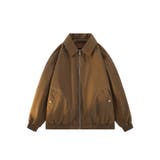 ブラウン | シンプルジップアップジャケット/Simple zip-up jacket | aimoha 