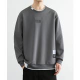 グレー | レイヤード風ボンディングクルースウェット Layered style | aimoha
