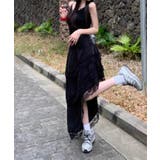 ブラック | アシンメトリーティアードスカート | HOOK