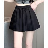 ブラック | 【HOOK】for girls ウエストリボンプリーツスカート | HOOK