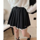 for girls ワンポイント制服風レイヤード風プリーツミニスカート | HOOK | 詳細画像1