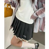 for girls ワンポイント制服風レイヤード風プリーツミニスカート | HOOK | 詳細画像26