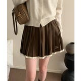 モカ | for girls ワンポイント制服風レイヤード風プリーツミニスカート | HOOK