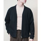 ブラック | aimoha men Vネックジッパーカーディガン | aimoha men