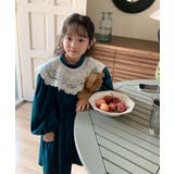 韓国子供服 ガーリー風レース襟ベロアワンピース キッズ | aimoha kids | 詳細画像16
