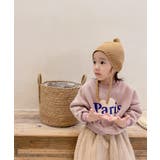 韓国子供服 英字フロントプリントフリーススウェット キッズ | aimoha kids | 詳細画像2 