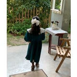 韓国子供服 ガーリー風レース襟ベロアワンピース キッズ | aimoha kids | 詳細画像4