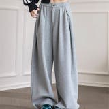 グレー | タック入り裏起毛スウェットパンツ | aimoha