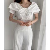 【Jasmine】2WAY肩見せクロスデザイン半袖Tシャツ Jasmine Gr… | aimoha | 詳細画像2