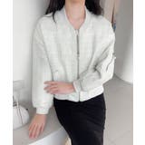 アイボリー | 【Jasmine】ツイードショートジップブルゾン | aimoha