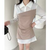 ベージュ | 【Jasmine】レイヤード風アシンメトリーワンピース Jasmine Gran… | aimoha 