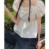 ホワイト | 【Jasmine】チョーカーリボンパフブラウス Jasmine Grandifl… | aimoha