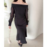 【Jasmine】オフショルチュールドッキングマーメイドワンピース | aimoha  | 詳細画像5 