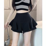 ブラック | ウエスト切り替えフレアミニスカート Jasmine Grandiflorum | aimoha