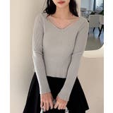 ライトグレー | リブ編みニットプルオーバー | aimoha 