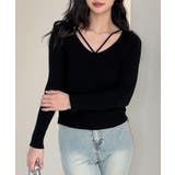 ブラック | リブ編みニットプルオーバー | aimoha 