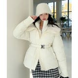 アイボリー | 【Jasmine】ウエストベルトダウンジャケット | aimoha 