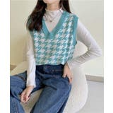 【Jasmine】千鳥柄ニットベスト Jasmine Grandiflorum | aimoha  | 詳細画像11 