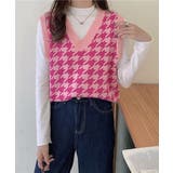 【Jasmine】千鳥柄ニットベスト Jasmine Grandiflorum | aimoha  | 詳細画像13 