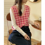 【Jasmine】千鳥柄ニットベスト Jasmine Grandiflorum | aimoha  | 詳細画像14 