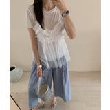 【Jasmine】チュールフリルキャミソール+ベーシックショートTシャツ | aimoha | 詳細画像14