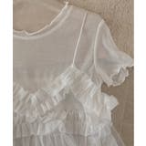 【Jasmine】チュールフリルキャミソール+ベーシックショートTシャツ | aimoha | 詳細画像16
