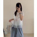 【Jasmine】チュールフリルキャミソール+ベーシックショートTシャツ | aimoha | 詳細画像23